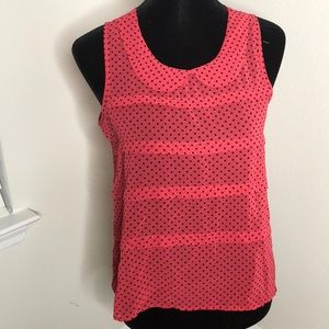 Pink & Black Polka Dot Sheer Top